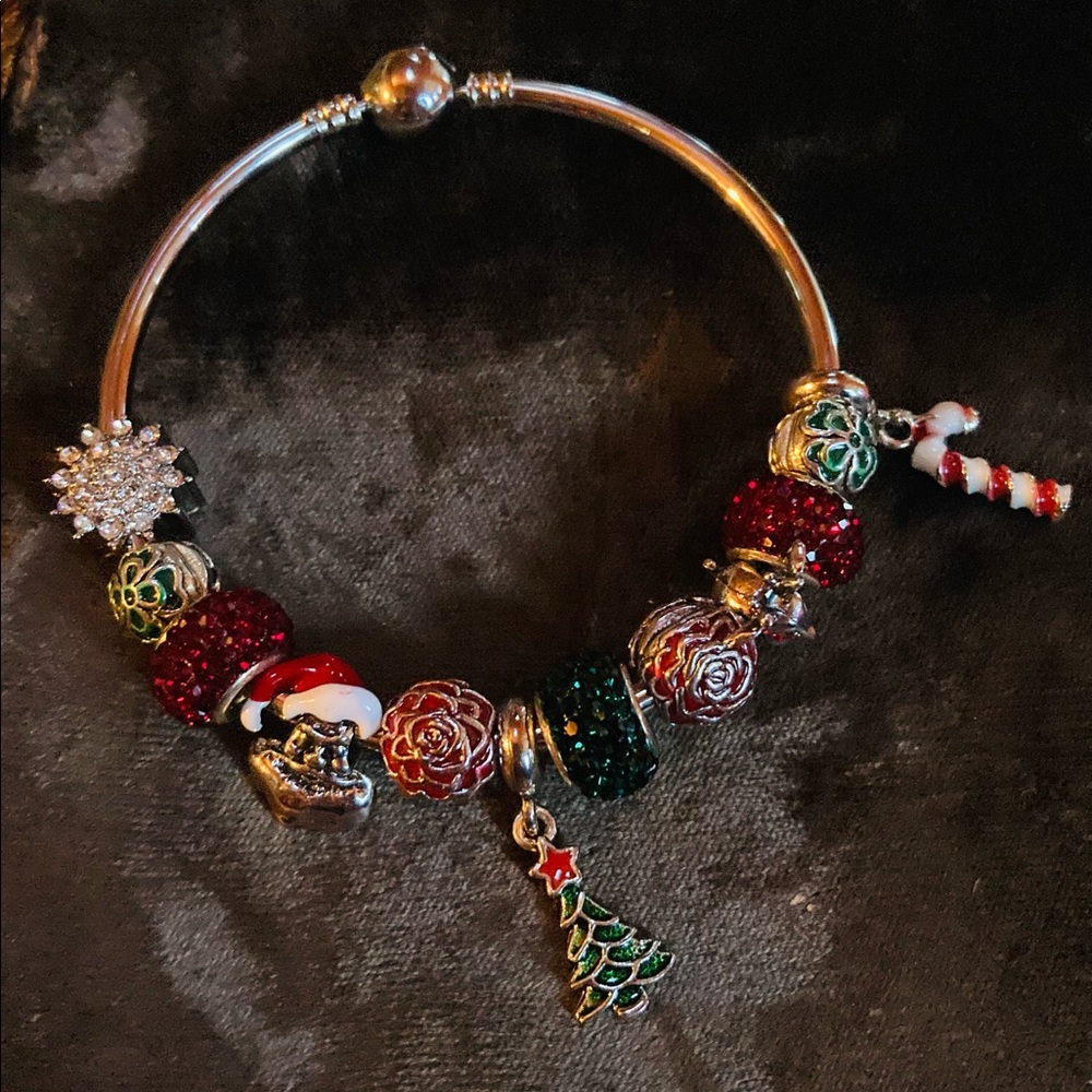 Christmas Charm Bangle Bracelet